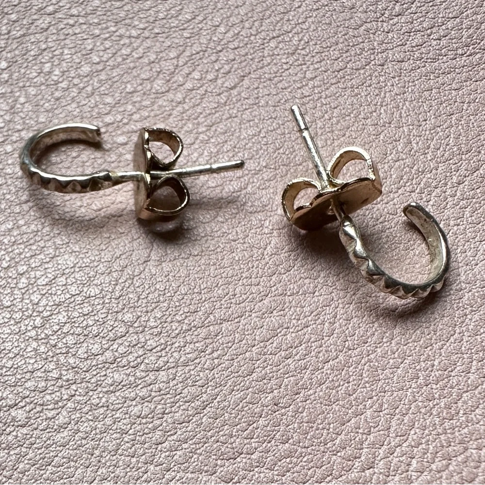 Half hoop silver earrings